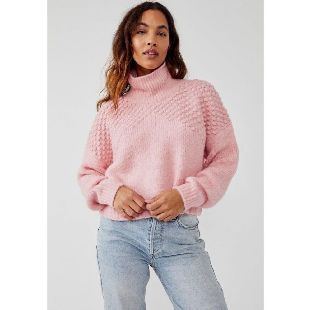 Free People Pink Pullover Sweater